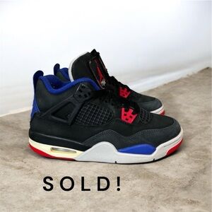 Nike Air Jordan 4 Retro  Rare Air Black Blue
Red Size 7 Women’s